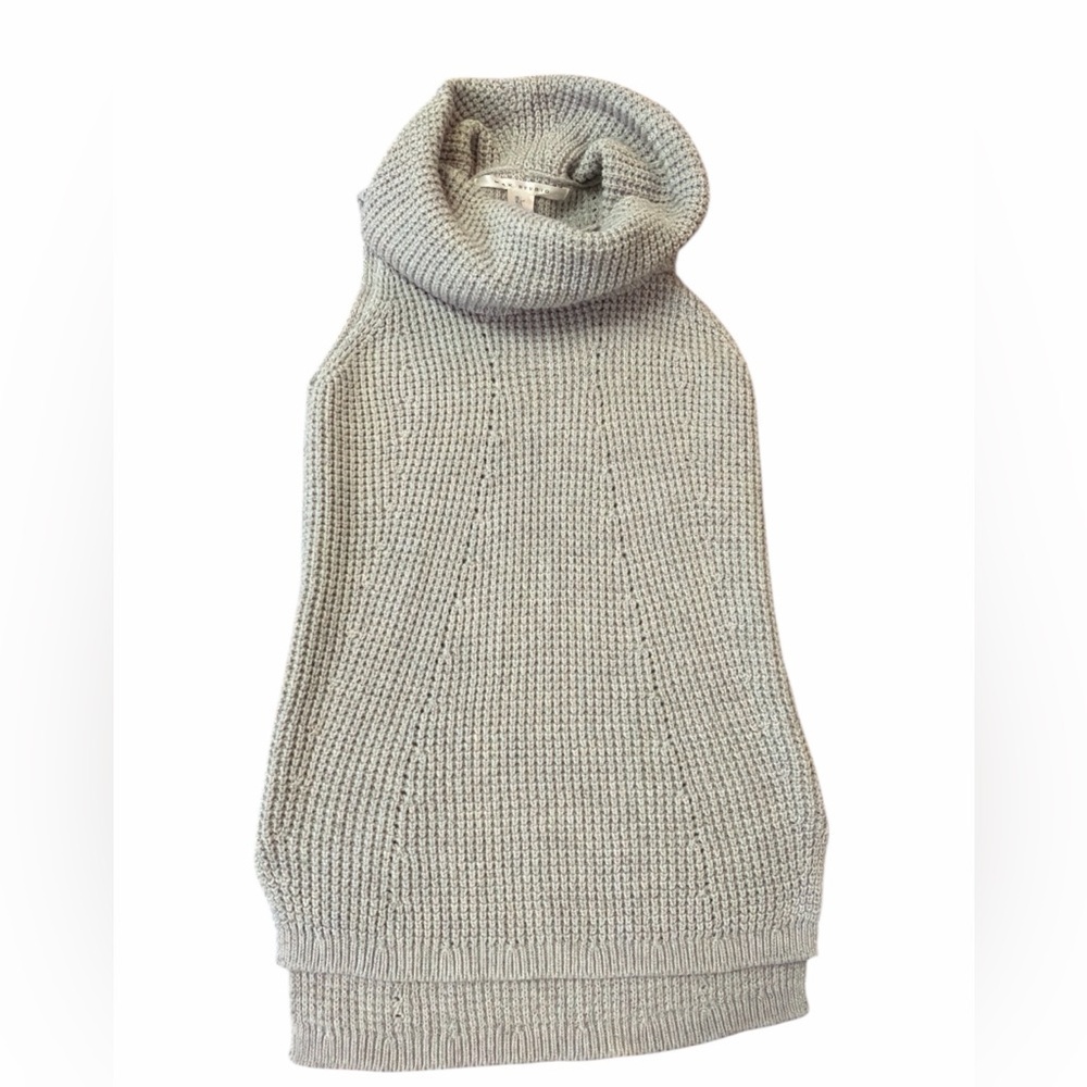 Max Studio Light Gray Cowl Neck Sweater sleeveless Womens Small